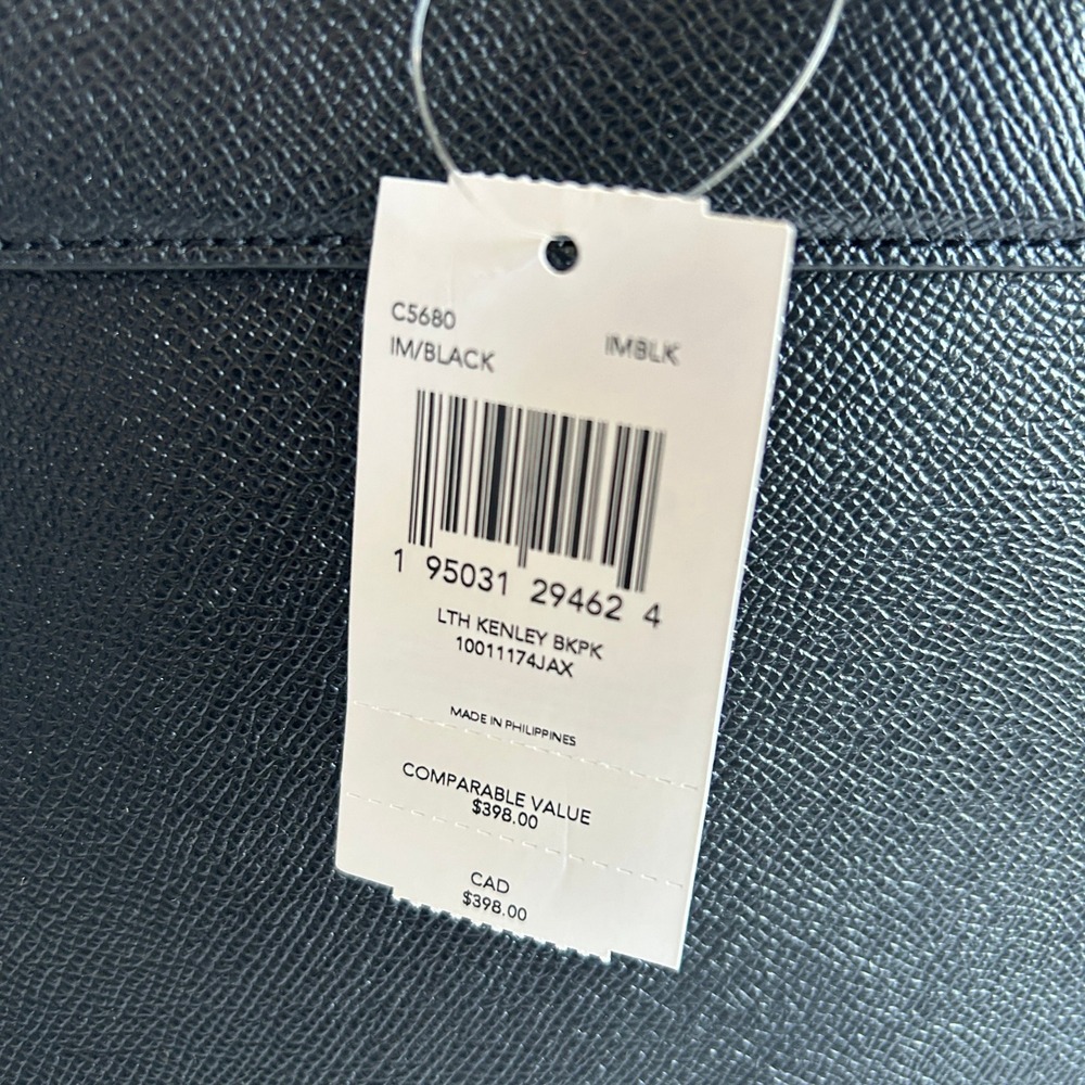 Coach Kenley Black Crossgrain Leather Backpack C5680 NWT - Picture 5 of 12